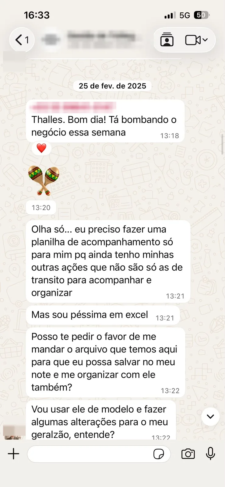 Conversa de WhatsApp com cliente de advocacia sobre semana de alta demanda